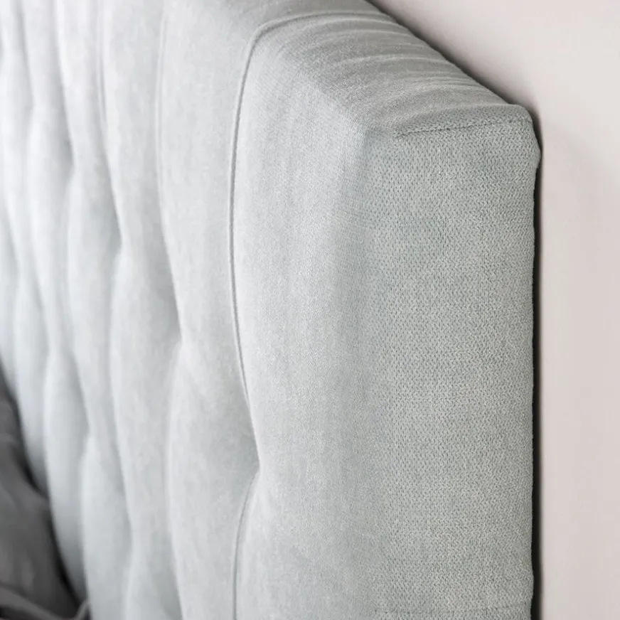 Banak Neris Tête de lit tapissée bleu turquoise pour lit de 150 et 160