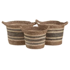 Banak Neya Ensemble de 3 paniers en fibre naturelle