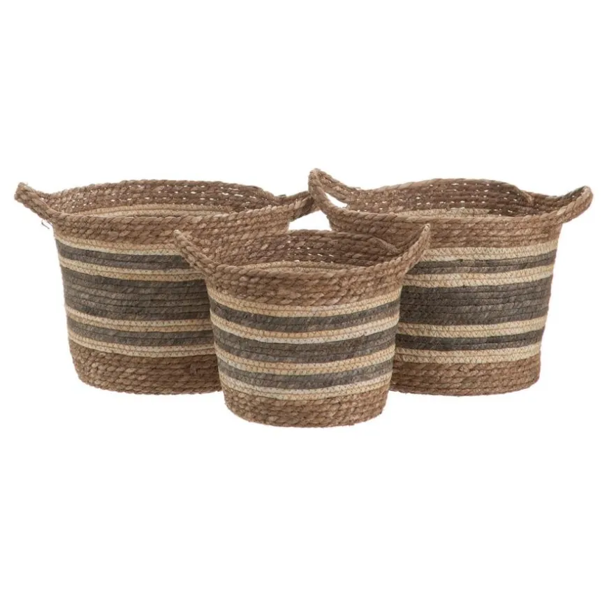 Banak Neya Ensemble de 3 paniers en fibre naturelle