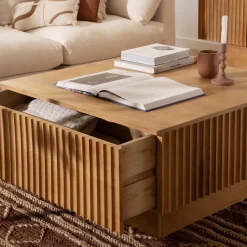 Banak Nolan Mesa de centro de madera maciza de mango