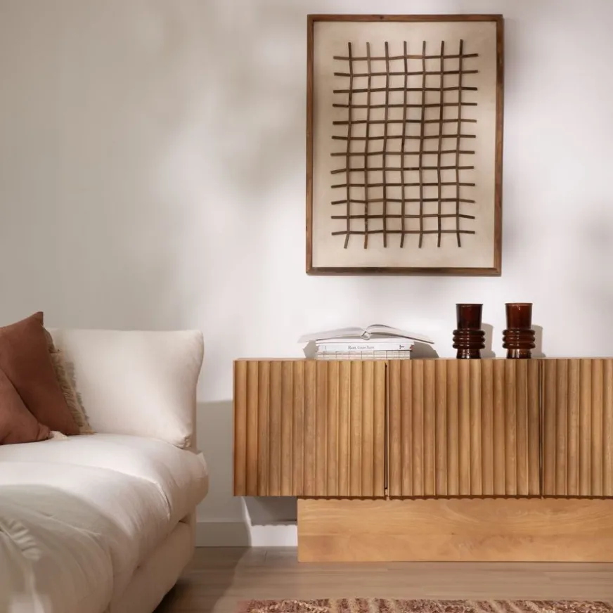 Banak Nolan Mueble tv de madera maciza de mango