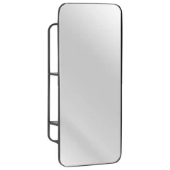 Banak Nora Miroir mural en métal noir