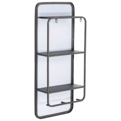 Banak Nora Miroir mural en métal noir