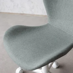 Banak Nori Chaise de bureau rembourrée vert aigue-marine avec roulettes