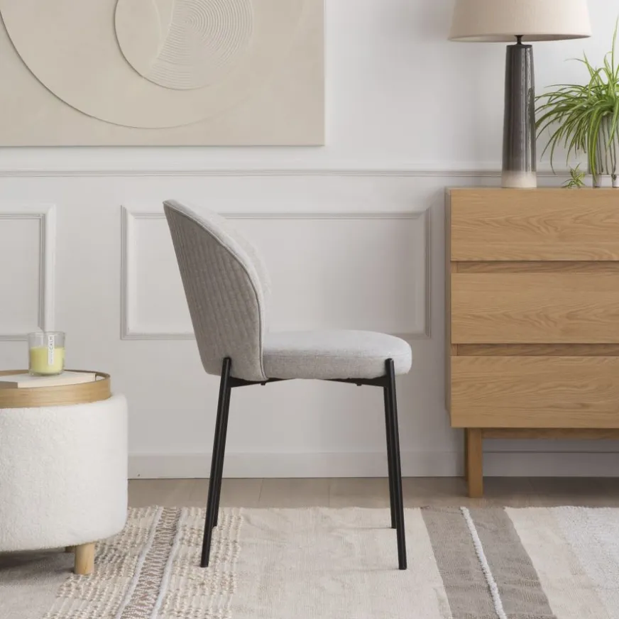 Banak Nuren Chaise rembourrée gris perle