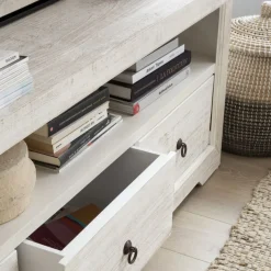 Banak Oblak Meuble tv en bois massif blanc shabby