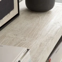 Banak Oblak Meuble tv en bois massif blanc shabby