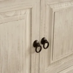 Banak Oblak Mueble tv de madera maciza blanco shabby de 200 cm