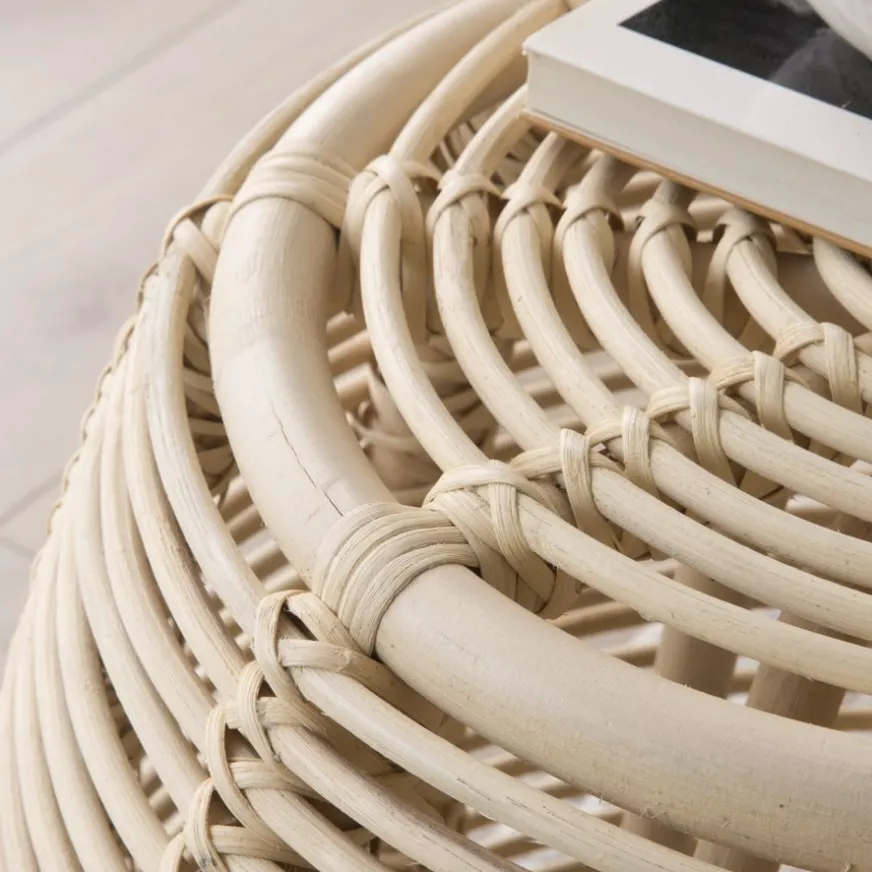 Banak Odesa Table d'appoint en rotin naturel