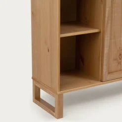 Banak Olivia Meuble d'entrée avec espace de rangement en bois massif naturel