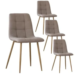 Banak Pack 4 chaises basilea rembourrée beige