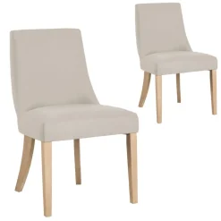 Banak Pack 2 chaises bimba rembourrée beige
