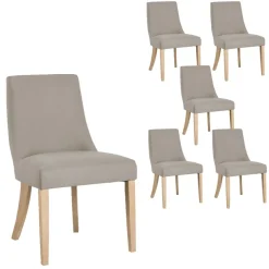 Banak Pack 6 chaises bimba rembourrée gris