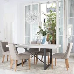 Banak Pack 6 chaises bimba rembourrée gris