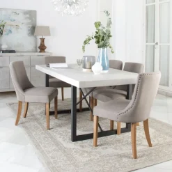 Banak Pack 4 chaises bimba rembourrée gris