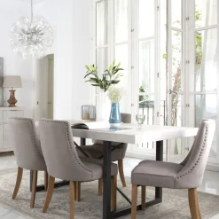 Banak Pack 4 chaises bimba rembourrée gris