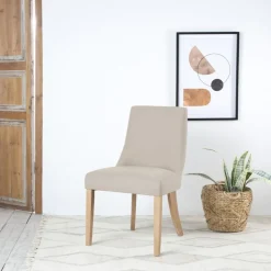 Banak Pack 4 chaises bimba rembourrée beige