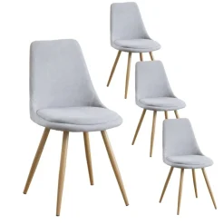 Banak Pack 4 chaises devon rembourrée gris