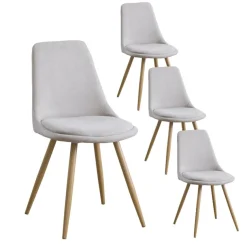 Banak Pack 4 chaises devon rembourrée beige