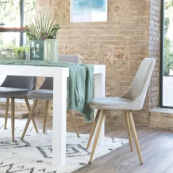 Banak Pack 4 chaises devon rembourrée beige