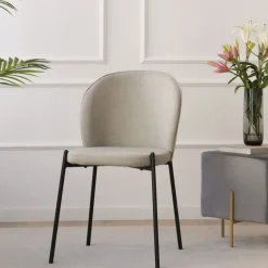 Banak Pack 4 chaises nuren rembourrée beige