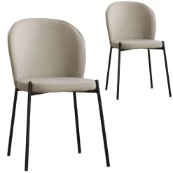 Banak Pack 2 chaises nuren rembourrée beige