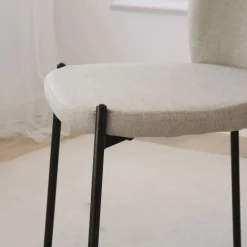 Banak Pack 6 chaises nuren rembourrée beige