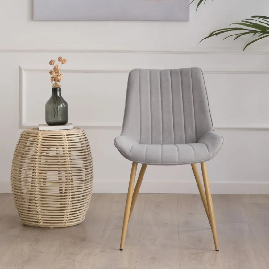 Banak Pack 4 chaises roma rembourrée gris