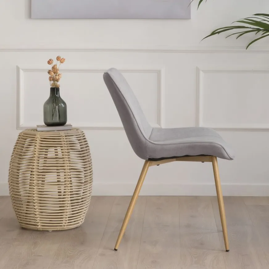 Banak Pack 4 chaises roma rembourrée gris