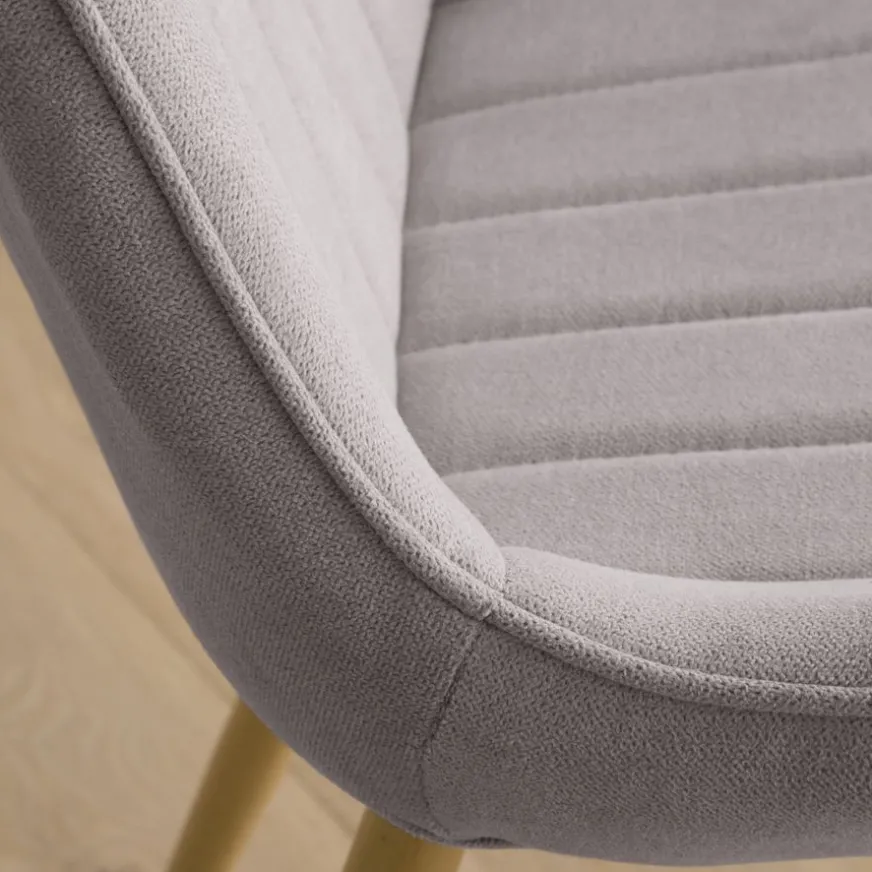 Banak Pack 4 chaises roma rembourrée gris