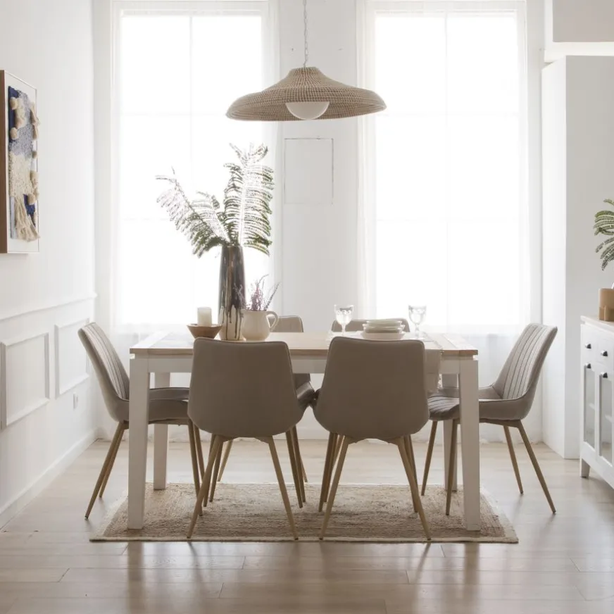 Banak Pack 4 chaises roma rembourrée beige