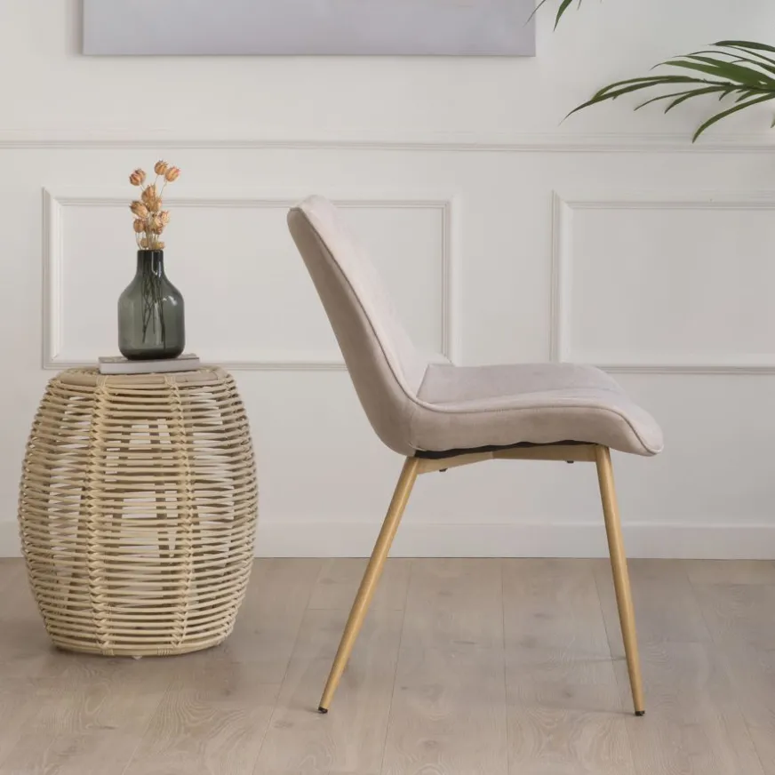 Banak Pack 4 chaises roma rembourrée beige