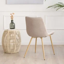 Banak Pack 4 chaises roma rembourrée beige