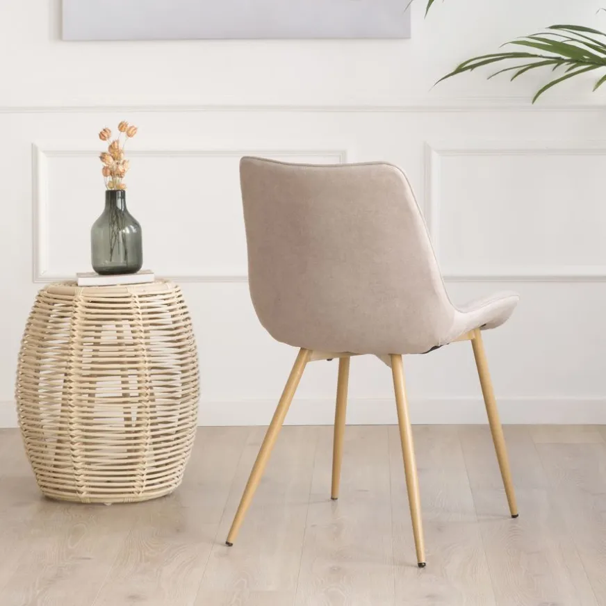 Banak Pack 4 chaises roma rembourrée beige