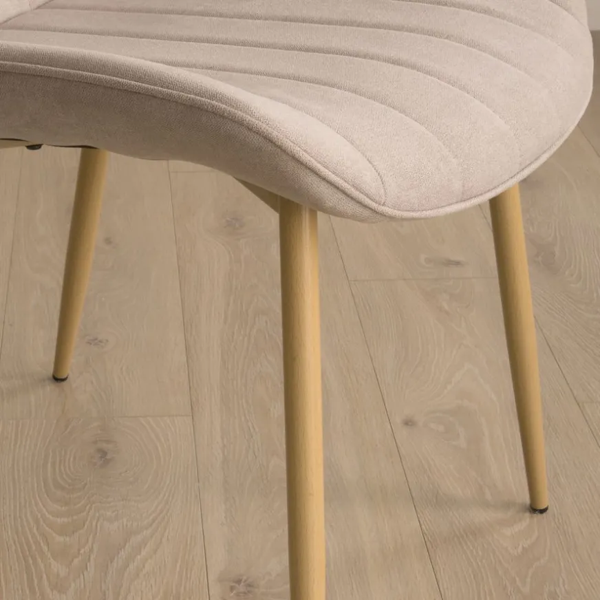 Banak Pack 4 chaises roma rembourrée beige