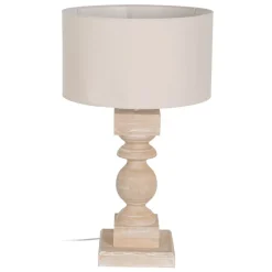 Banak Padas Lampe de table en bois et tissu