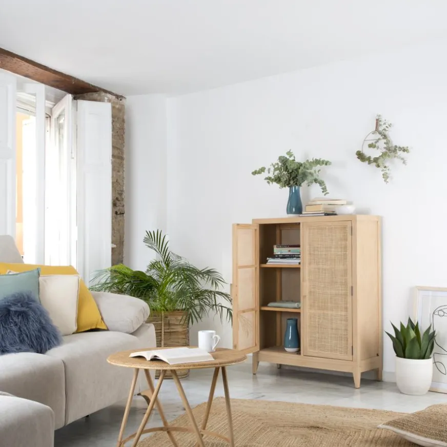 Banak Pandora Meuble d'appoint en bois et rotin