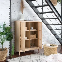 Banak Pandora Meuble d'appoint en bois et rotin