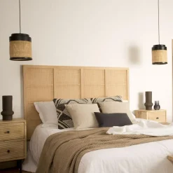 Banak Pandora Tête de lit en bois et rotin pour lit de 150 et 160