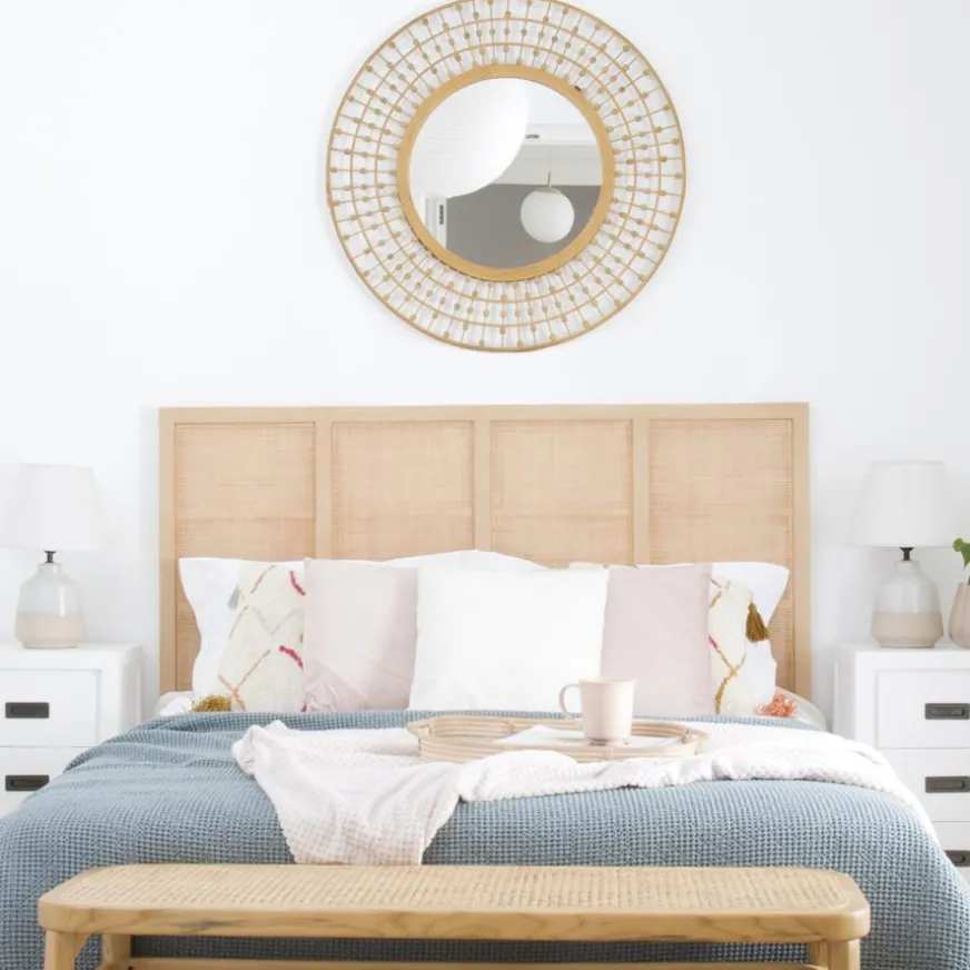 Banak Pandora Tête de lit en bois et rotin pour lit de 150 et 160