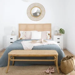 Banak Pandora Tête de lit en bois et rotin pour lit de 150 et 160