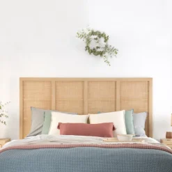 Banak Pandora Tête de lit en bois et rotin pour lit de 150 et 160