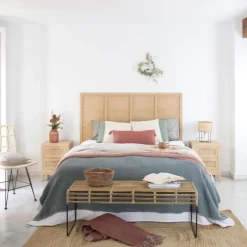 Banak Pandora Tête de lit en bois et rotin pour lit de 150 et 160