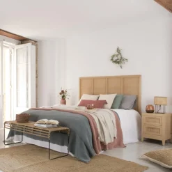 Banak Pandora Tête de lit en bois et rotin pour lit de 150 et 160