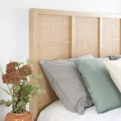 Banak Pandora Tête de lit en bois et rotin pour lit de 150 et 160