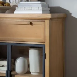 Banak Parma Buffet en bois massif de manguier et métal