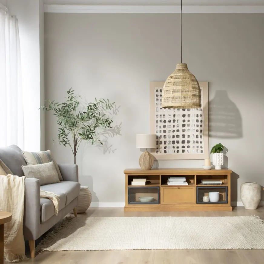 Banak Parma Meuble tv en bois massif de manguier et métal