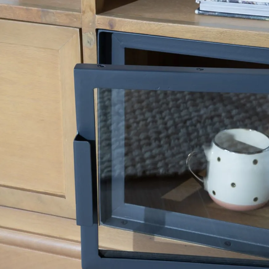 Banak Parma Meuble tv en bois massif de manguier et métal