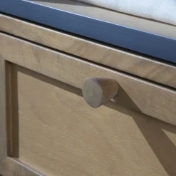 Banak Parma Table de chevet en bois massif de manguier et métal