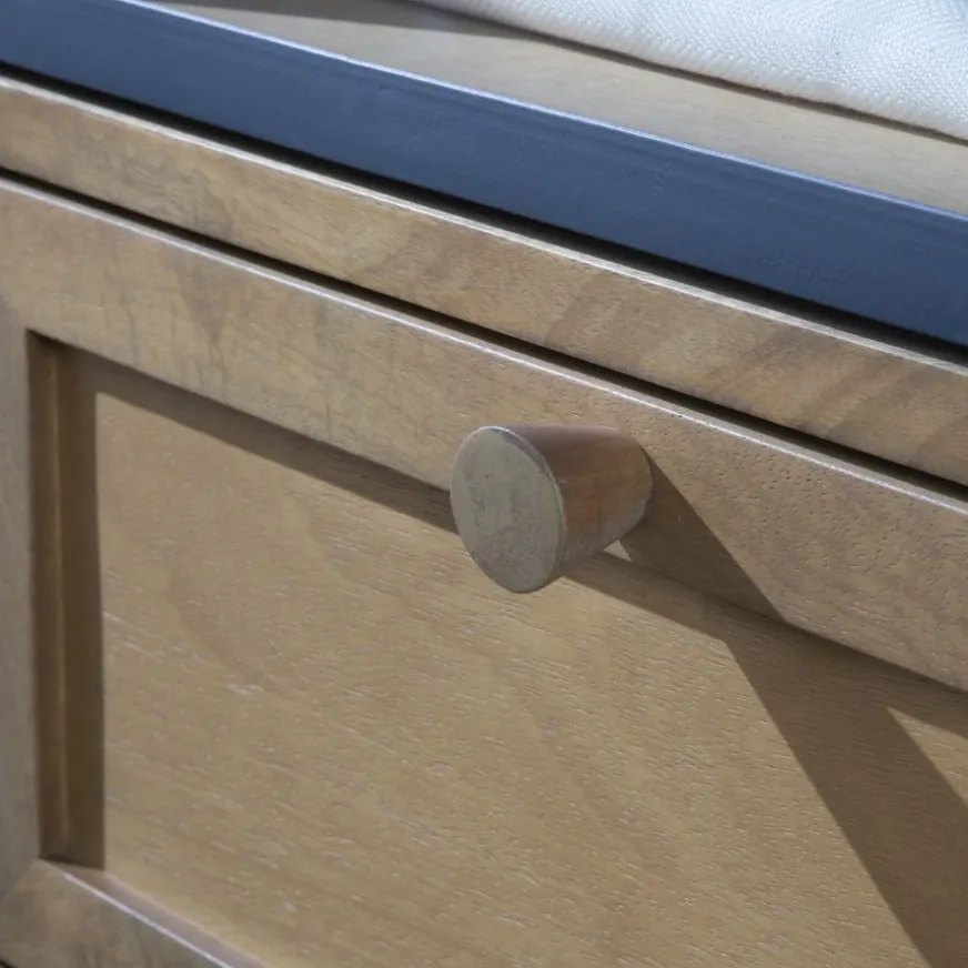 Banak Parma Table de chevet en bois massif de manguier et métal